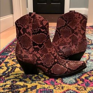 Jeffrey Campbell snakeskin western style booties